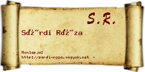 Sárdi Róza névjegykártya